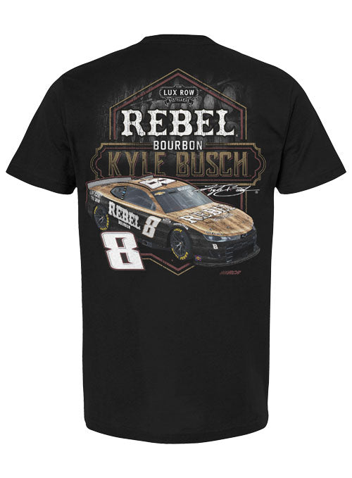 Kyle Busch Rebel Bourbon Wood Grain T-Shirt - Back View