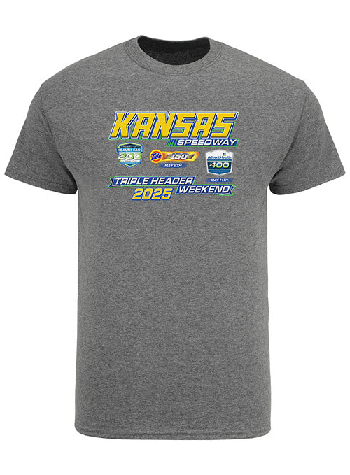 2025 Kansas Speedway Triple Header Weekend T-Shirt - Front View