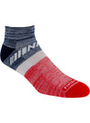 NASCAR 3 Pack Striped Socks - Red White and Blue Sock Angled Right Side View