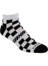 NASCAR 3 Pack Striped Socks - Black and White Checkered Sock Angled Right Side View