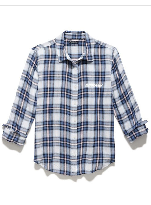 NASCAR Ladies Long Sleeve Plaid Flannel - Front View