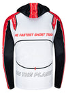Iowa Speedway Long Sleeve Sublimated Hoodie in Red, White and Black - Back View