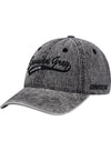 Ladies Bowman Gray Stadium Denim Track Hat in Grey - Front Left View