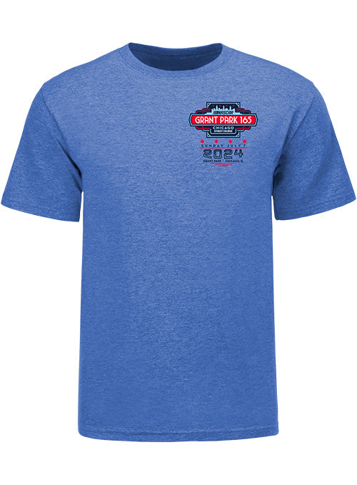 2024 Chicago Street Race Event T-Shirt in Blue - Front View