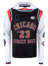 2023 Chicago Street Race Sublimated Firesuit Hooded Long Sleeve T-Shirt - Front View