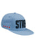 Chicago Street Race Applique Hat in Blue - Angled Right Side View