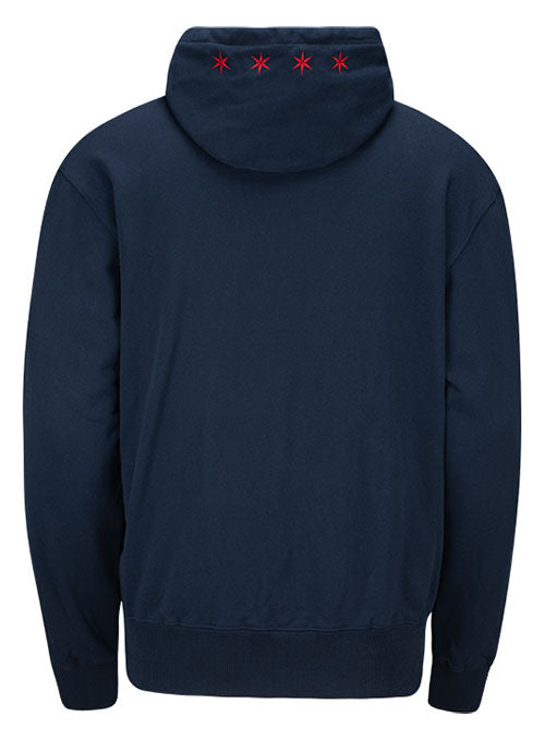 Chicago Street Race Applique Hoodie in Blue - Back View