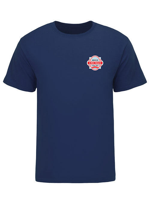 Chicago Street Race Logo T-Shirt in Blue - Front View