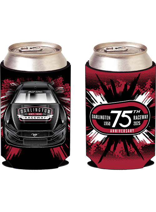 Darlington 75th Anniversary 12 oz Can Cooler - Front and Back View