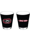 Darlington 75th Anniversary Shot Glass - Front and Back View
