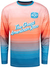 2026 Daytona 500 Sublimated Long Sleeve Shirt in orange and Blue - Front View