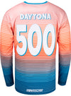 2026 Daytona 500 Sublimated Long Sleeve Shirt in orange and Blue - Back View