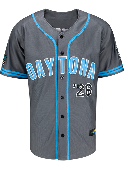 2026 Daytona 500 Baseball Jersey in Grey - Front View