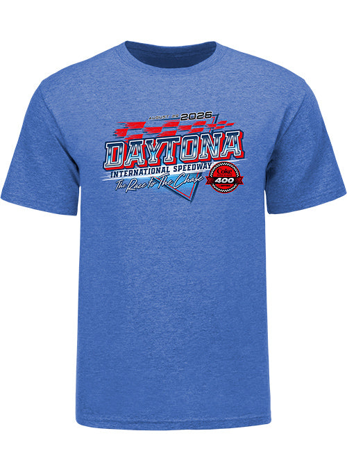 2026 Daytona Coke Zero Sugar 400 T-Shirt In Blue - Front View