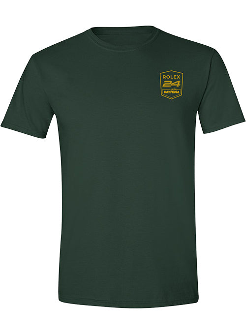 2026 Rolex 24 Track Outline T-Shirt in Green - Front View