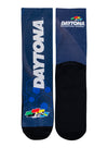 Daytona International Speedway Flow Socks in Blue - Front and back View