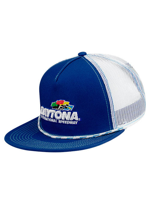 Daytona Meshback Rope Hat in Blue - Angled Left Side View