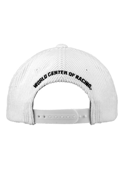 Daytona White Corduroy Hat - Back View