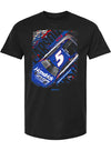 Kyle Larson Hendricks T-Shirt in Black - Front View