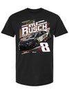 Kyle Busch Rebel Bourbon T-Shirt in Black - Front View