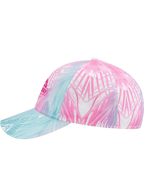 Ladies Homestead Campionship Weekend Palm Tree Hat In Blue & Pink - Left Side View