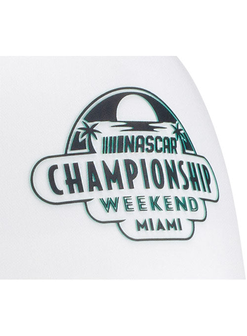 2026 Homestead Championship Weekend TPU Shadow Hat In White - Zoom View On Front Logo