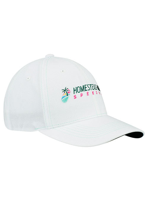 Homestead-Miami Contrast Stitch Performance Hat in White - Angled Right Side View
