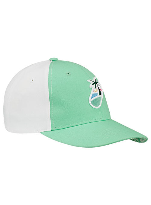 Homestead-Miami Floral Underbill Hat in Green and White - Angled Right Side View