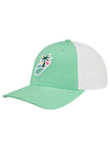 Homestead-Miami Floral Underbill Hat in Green and White - Angled Left Side View
