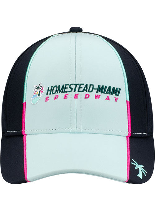 Homestead-Miami Speedway Youth Racer Hat In Blue, Black & Pink - Front View