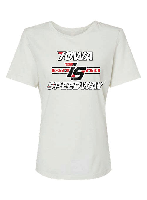 Ladies Iowa Collegiate T-Shirt in White - Front View
