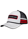 Iowa Patch Rope Hat in White, Black and Red - Angled Left Side View