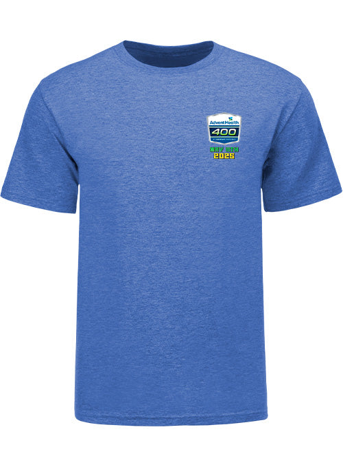2025 Advent Health 400 Event T-Shirt in Blue - Front View