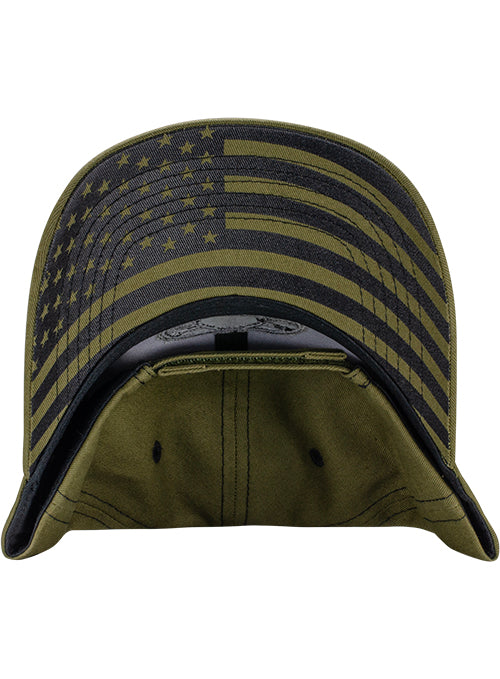 Kansas Military Americana Hat in Green - Underbrim View