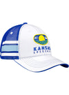 Kansas Speedway Striped Meshback Hat in White - Front right view