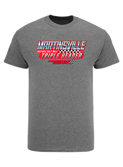 2026 Martinsville Speedway Triple Header T-Shirt in Grey - Front View