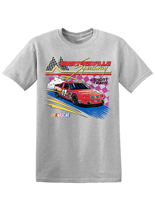 Martinsville Speedway Retro T-Shirt in Grey - Front View
