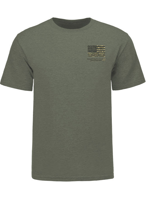 Martinsville Speedway Americana T-Shirt in Green - Front View