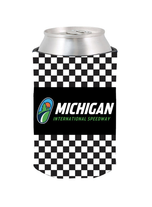 Michigan International Speedway Checkered 12 oz Can Cooler - Front View