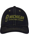 Michigan International Speedway Military Americana Hat in Black - Front View