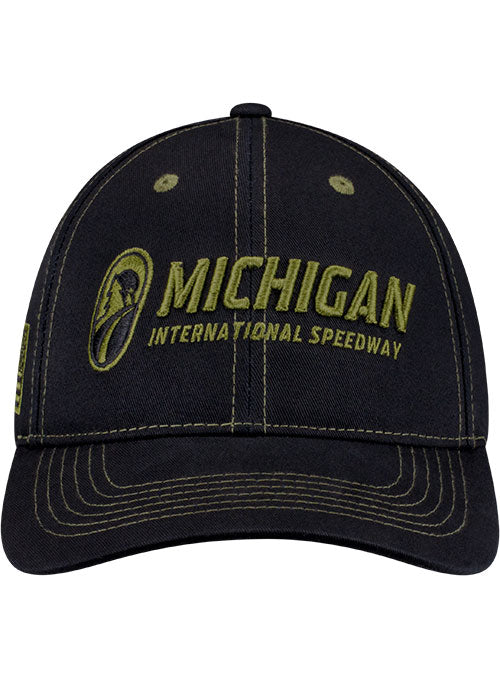 Michigan International Speedway Military Americana Hat in Black - Front View
