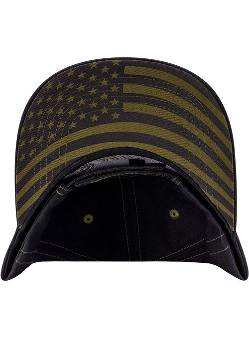 Michigan International Speedway Military Americana Hat in Black - Underbrim View
