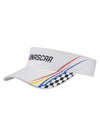 Ladies NASCAR Checkered Visor in White - Angled Left Side View