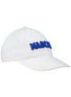 Ladies NASCAR Chenille Hat in White - Angled Right Side View