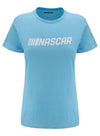 Ladies NASCAR Sky Blue Hat/Tee Combo - T-Shirt Front View