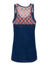 Ladies NASCAR USA Checkered Lace Tank Top in blue - Back View