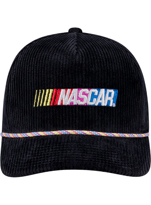 NASCAR Corduroy Rope Hat In Black - Front View