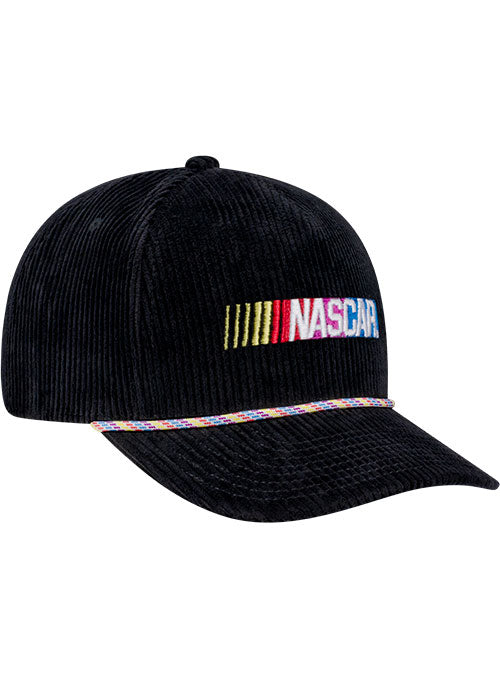 NASCAR Corduroy Rope Hat In Black - Angled Right Side View