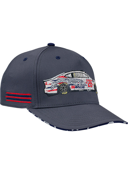 2026 NASCAR Car Embroidery Hat in Grey - Front Right View