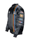 NASCAR Retro Satin Jacket in Black - Angled Left Side View